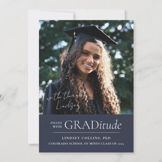 GRADitude Photo Navy卒業発表 案内状 (正面)