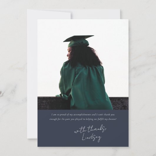 GRADitude Photo Navy卒業発表 案内状 (裏面)