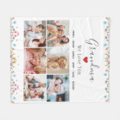 GRADMAフォトコラージュ名前をカスタムするフリースブランケット フリースブランケット (正面(横))