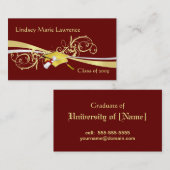 Graduatationの名前および接触カード コーリングカード (正面/裏面)