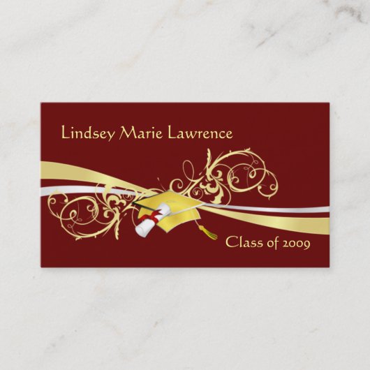 Graduatationの名前および接触カード コーリングカード (正面)