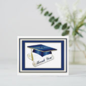 Graduate 王室の Blue Thank Youポストカード ポストカード (スタンド正面)
