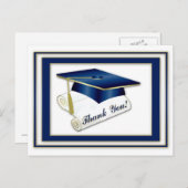 Graduate 王室の Blue Thank Youポストカード ポストカード (正面/裏面)