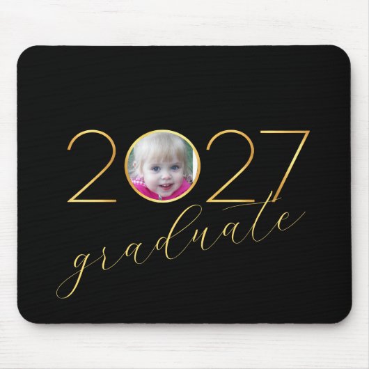 Graduate 2027 Photo Frame on Black マウスパッド (正面)