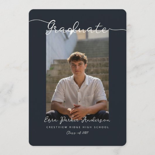 Graduate Announcement and Invitation with Photos 招待状 (正面)