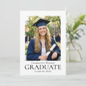 Graduate Announcement Card Photo Formal Simple 案内状 (スタンド正面)