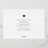 Graduate arch photo elegant 2026 graduation 箔招待状 (裏面)