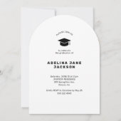 Graduate arch photo modern script graduation party 招待状 (裏面)