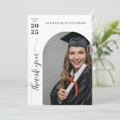 Graduate Arch Photo with Custom Message Graduation サンキューカード (スタンド正面)