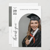 Graduate Arch Photo with Custom Message Graduation サンキューカード (正面/裏面)