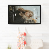 Graduate Black Bannerへの完全な写真おめでとう 横断幕 (インサイチュ)