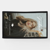 Graduate Black Bannerへの完全な写真おめでとう 横断幕 (横)