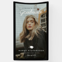 Graduate Black Bannerへの完全な写真おめでとう 横断幕