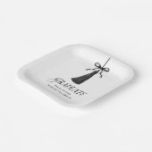 Graduate Black Bow Tassel Graduation Party ペーパープレート (傾斜あり)