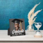 Graduate Bold Script Graduation Gift Photo フォトプラーク<br><div class="desc">This simple chic graduation photo plaque features a full photograph of your graduate. Bold simple script of your student name and class year in white typography for a modern minimalist gift. Celebrate the Class of 2026.</div>