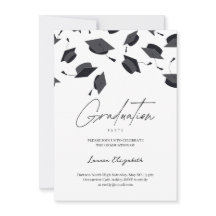 Graduate Cap Modern Typography Graduation Party 