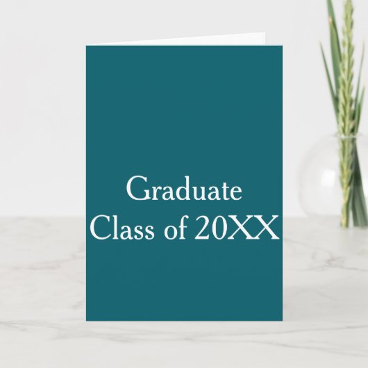 Graduate class of 20XX turquoise congrats yearname カード (正面)