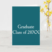 Graduate class of 20XX turquoise congrats yearname カード (黄色い花)