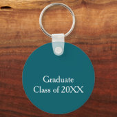 Graduate class of 20XX turquoise congrats yearname キーホルダー (正面)