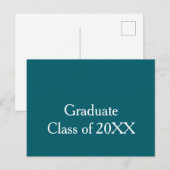 Graduate class of 20XX turquoise congrats yearname ポストカード (正面/裏面)
