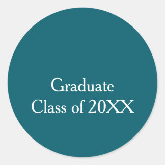 Graduate class of 20XX turquoise congrats yearname ラウンドシール