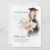 Graduate Girl 2026 Graduation Announcement 招待状 (正面)