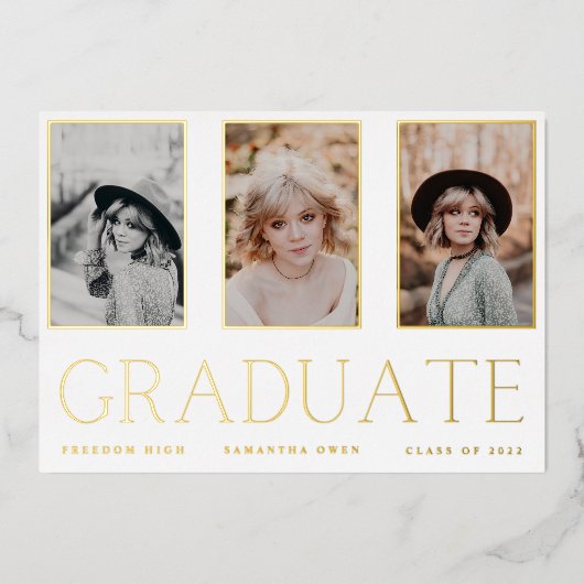 GRADUATE Gold Foil Photo Frames発表 箔招待状 (正面)