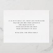 GRADUATE Gold Foil Photo Frames発表 箔招待状 (裏面)