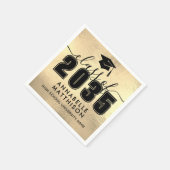 Graduate Gold Graduation スタンダードカクテルナプキン (角)