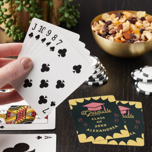 Graduate Graduation Senior Class Gold Black Custom トランプ (インサイチュ)