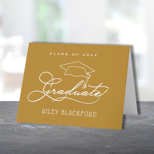 Graduate Hat金ゴールド ノートカード