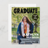 GRADUATE Magazine表紙スタイルモダン写真 インビテーションポストカード (正面/裏面)