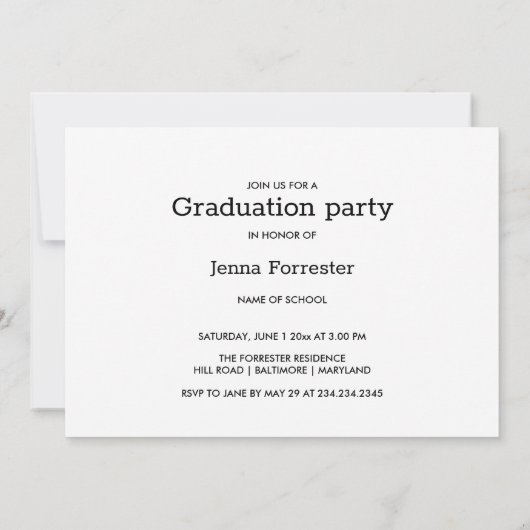 Graduate Modern Minimal Script Three Photos 招待状 (裏面)