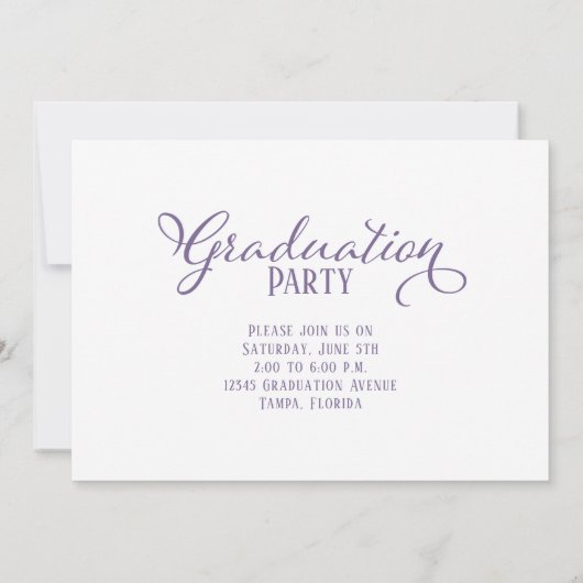Graduate Multi Photo Simple Elegant Calligraphy 招待状 (裏面)