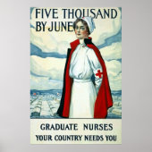 Graduate Nurses ~ Vintage WW1 Poster ポスター (正面)
