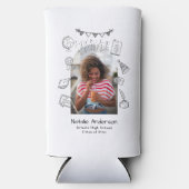 Graduate Party Hand Drawn Modern Arch Photo  スリム缶クーラー (正面)