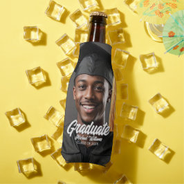 Graduate Photo Bold Script Graduation Party Favor ボトルクーラー