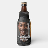 Graduate Photo Bold Script Graduation Party Favor ボトルクーラー (ボトル正面)