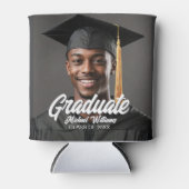 Graduate Photo Bold Script Graduation Party Favor 缶クーラー (正面)