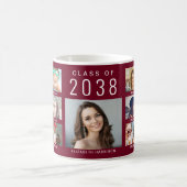 Graduate Photo Collage Burgundy Graduation コーヒーマグカップ (中央)