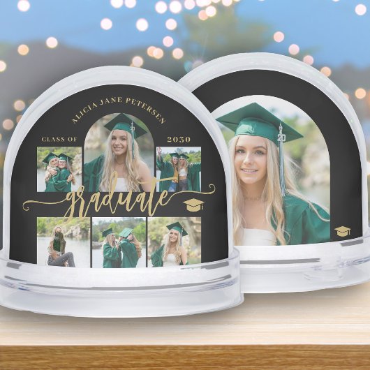 Graduate photo collage gold script class of year