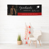 Graduate Photo Congratulations Black Red Banner 横断幕 (インサイチュ)