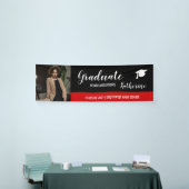 Graduate Photo Congratulations Black Red Banner 横断幕 (トレードショー)