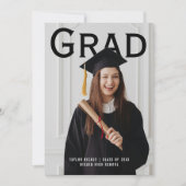 Graduate Photo Follow Instructions Personalized  招待状 (正面)