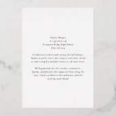 Graduate Photo Football Graduation Announcement 箔招待状 (裏面)