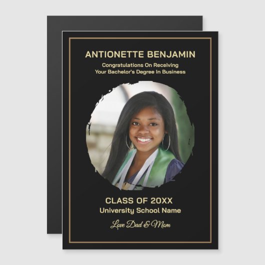 Graduate Photo Graduation Congrats Magnet Card (正面/裏面)