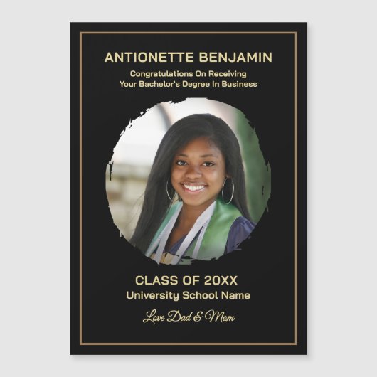 Graduate Photo Graduation Congrats Magnet Card (正面)