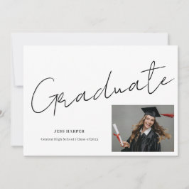 Graduate Photo Graduation Flat Announcement Card 案内状