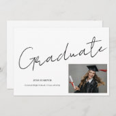 Graduate Photo Graduation Flat Announcement Card 案内状 (正面/裏面)