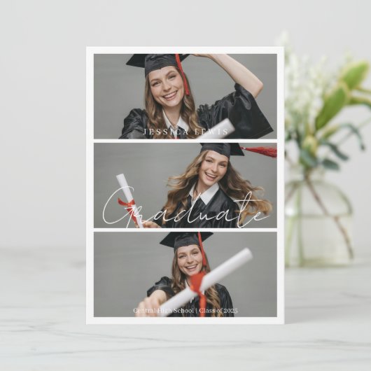 Graduate Photo High School Graduation 案内状 (スタンド正面)